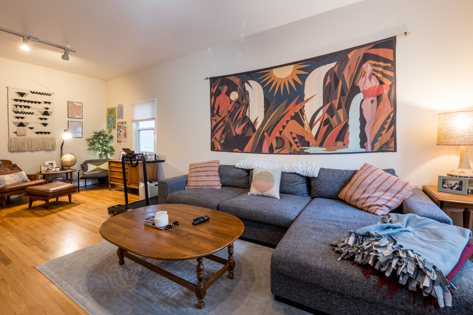 1920 West School Street Chicago, IL 60657 - Photo 5 of 36 a living room with furniture and a couch with wooden floor