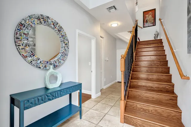 a view of entryway with wooden floor