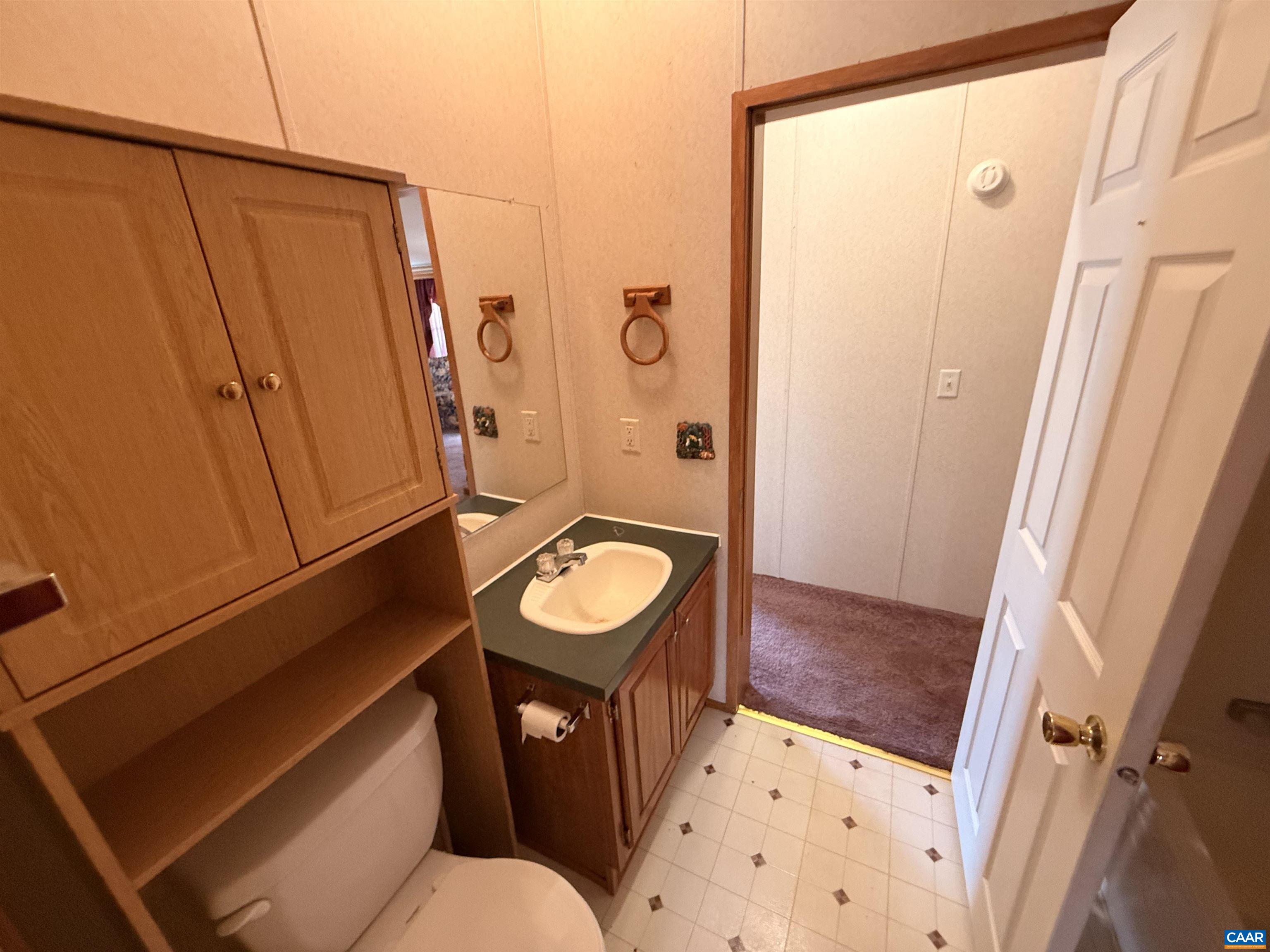 220 Chalklevel Road Louisa, VA 23093 - Photo 29 of 43 a bathroom with a sink a toilet a mirror and shower