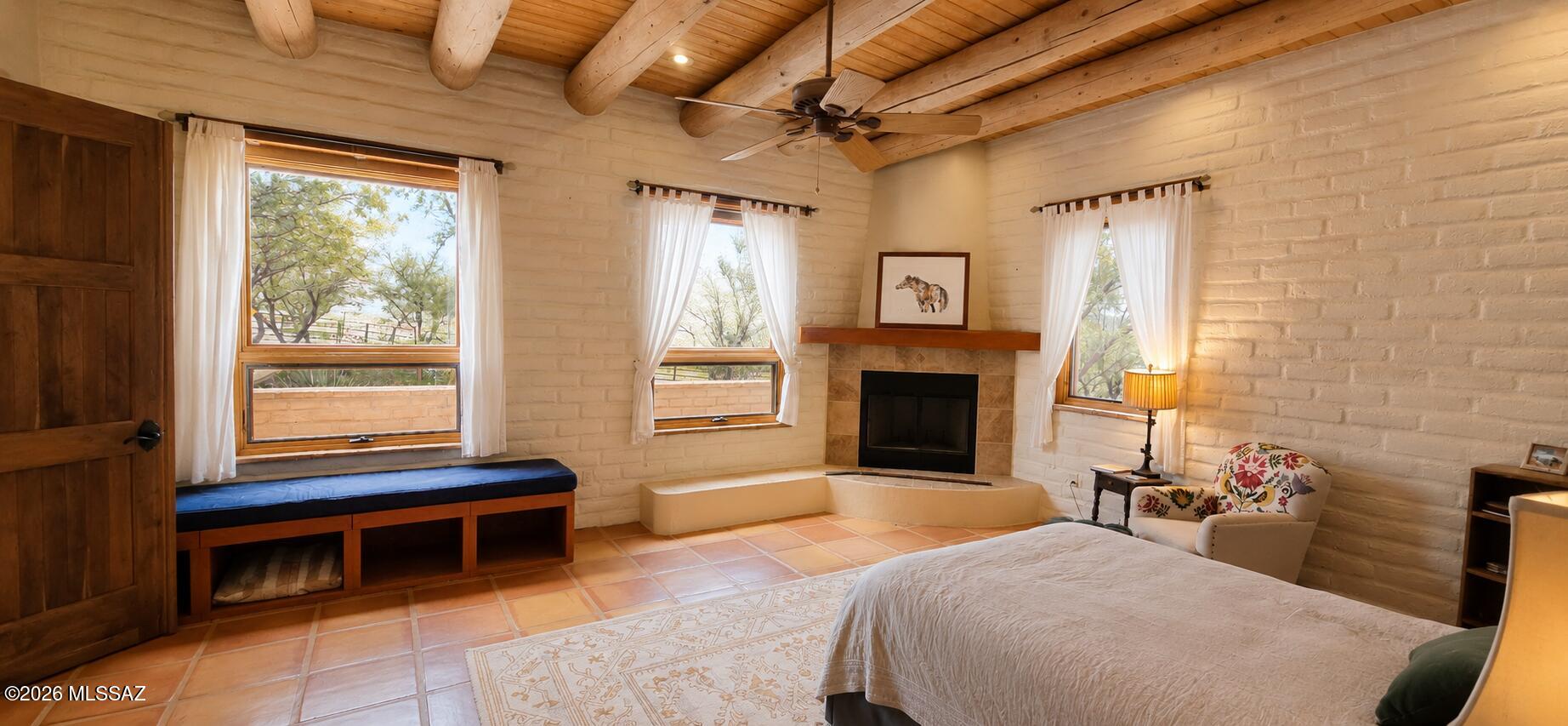 15791 East Hillton Ranch Road Vail, AZ 85641 - Photo 5 of 47 Main bedroom beehive fireplace