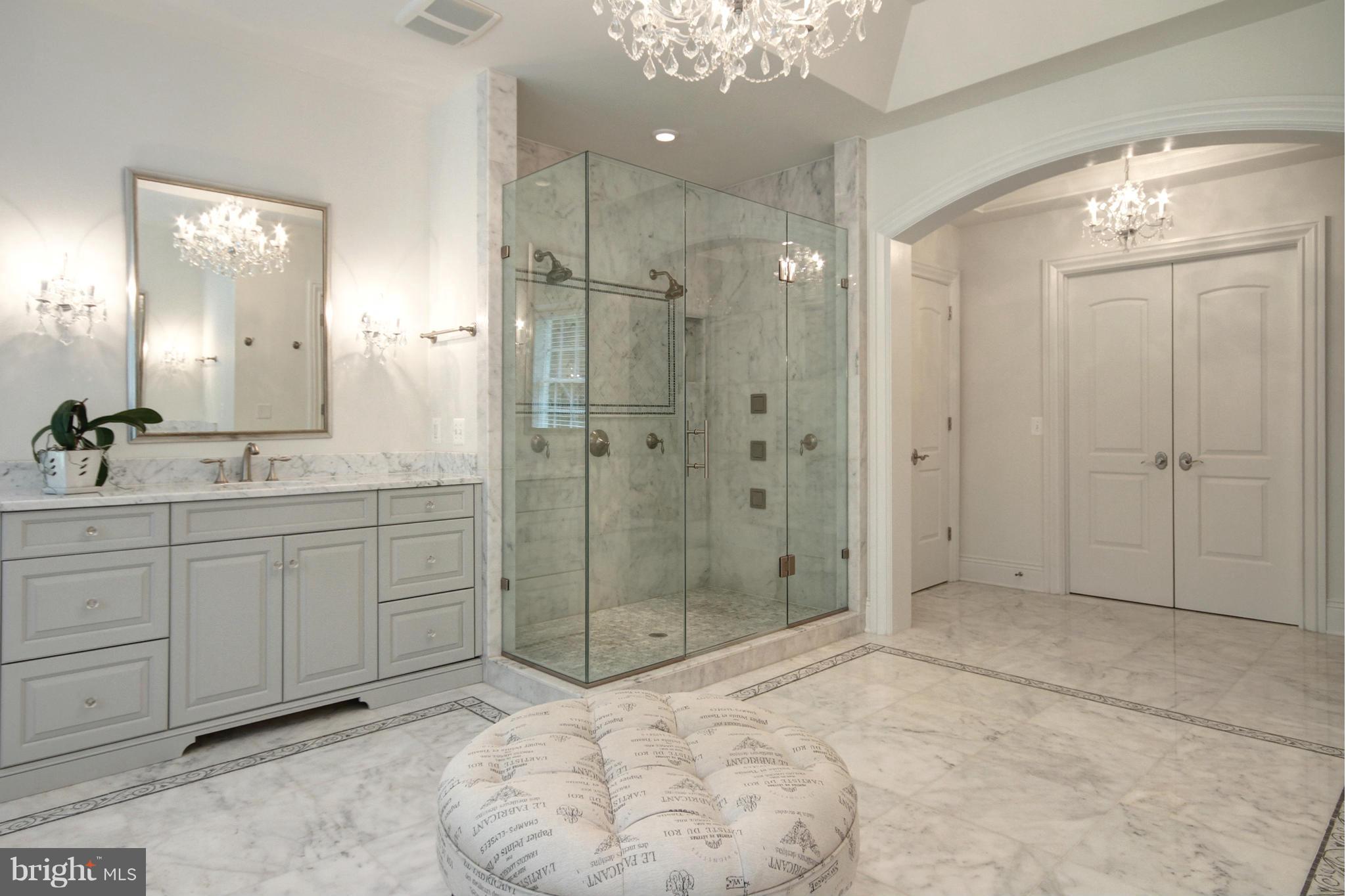 448 Springvale Road Great Falls, VA 22066 - Photo 17 of 30 a bathroom with a shower sink and mirror
