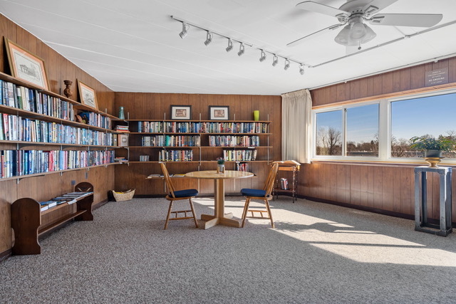 5540 Walnut Avenue, Unit 11B Downers Grove, IL 60515 - Photo 15 of 27 a living room with furniture a book shelf and a bookshelf