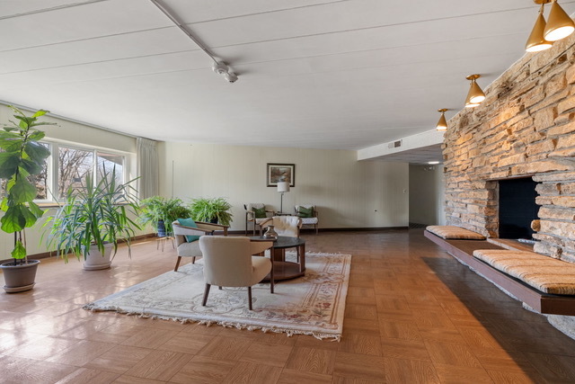 5540 Walnut Avenue, Unit 11B Downers Grove, IL 60515 - Photo 21 of 27 a living room with furniture and a fireplace