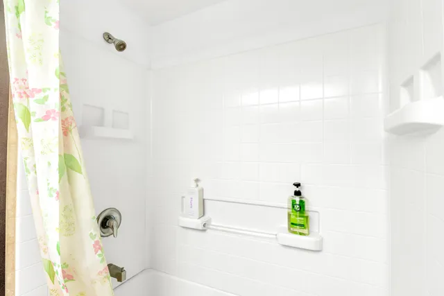 a bathroom with a shower