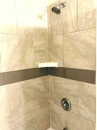a bathroom with a shower