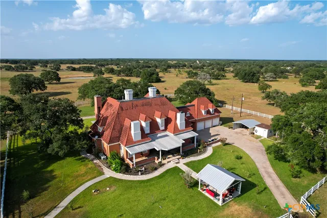 an aerial view of tennis court