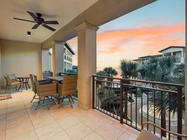 a view of city from a balcony