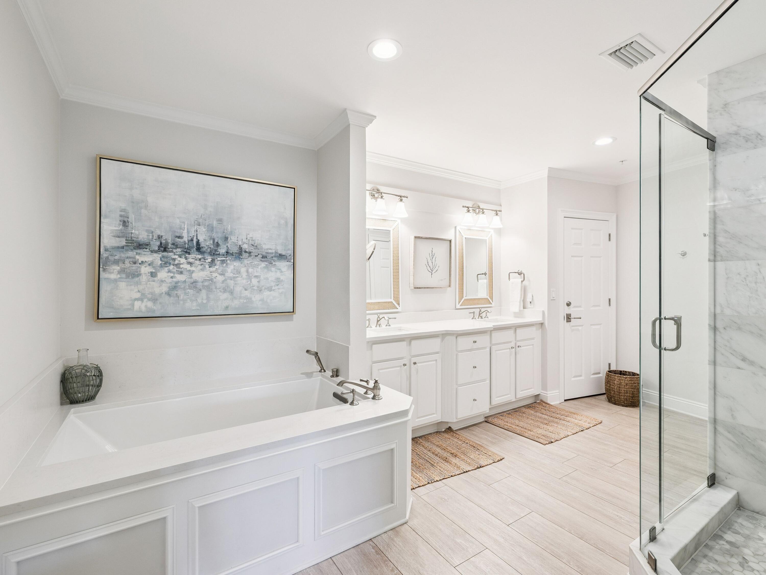 56 Blue Mountain Road, Unit B304 Santa Rosa Beach, FL 32459 - Photo 8 of 47 a spacious bathroom with a tub shower and sink