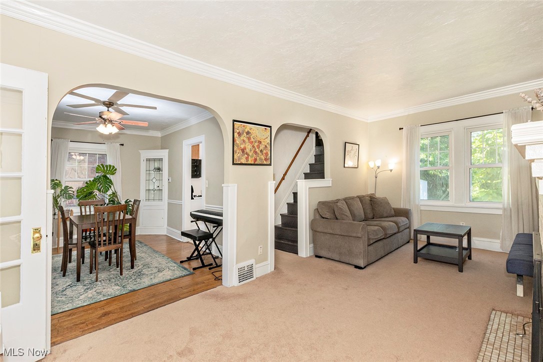 3573 Silsby Road Cleveland, OH 44118 - Photo 4 of 29 Spacious living room that flows into the formal dining room.