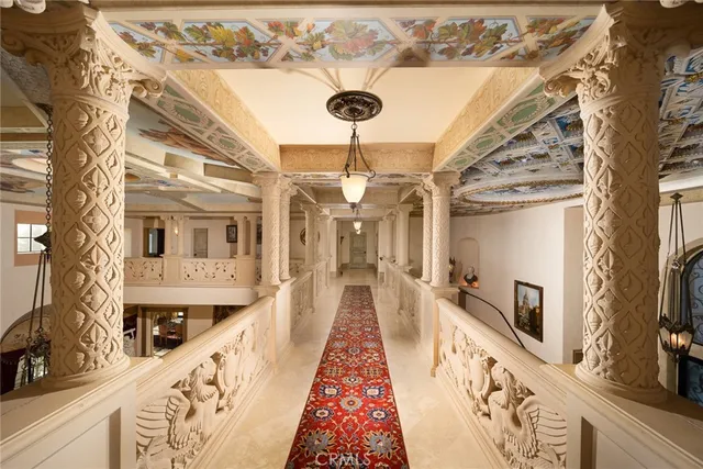 a building outdoor space with patio furniture