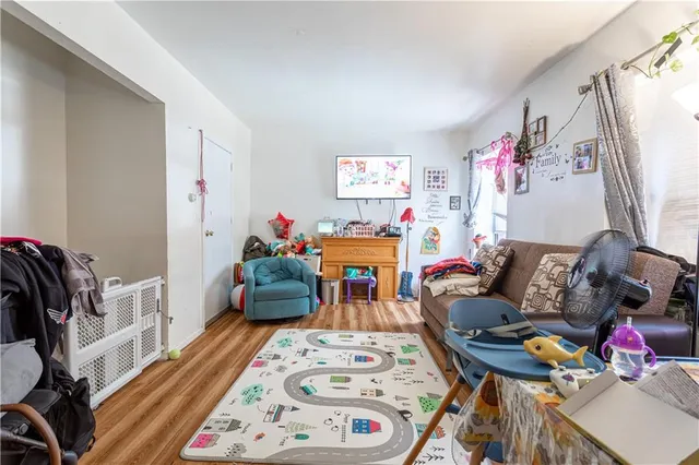 a living room with furniture and a couch