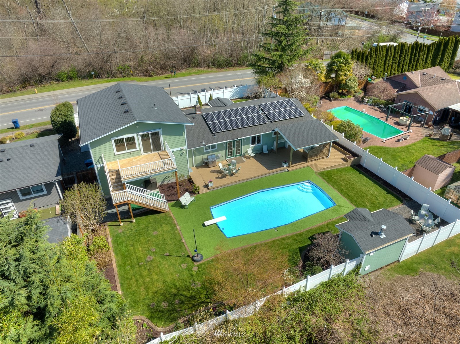 24204 Lockwood Road Bothell, WA 98021 - Photo 32 of 40 an aerial view of a house with a swimming pool