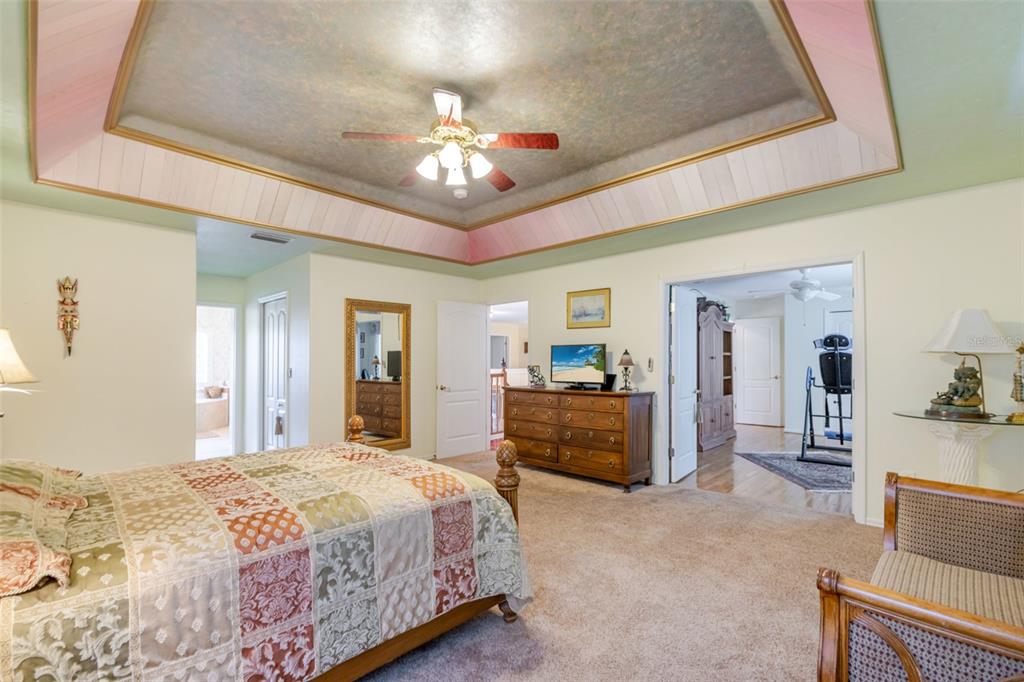 13881 Blenheim Trail Road Fort Myers, FL 33908 - Photo 42 of 82 a bedroom with a large bed a chandelier and dresser