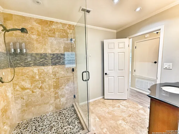 a bathroom with a shower