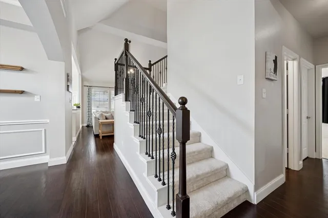 a bathroom with a double vanity sink a and mirror