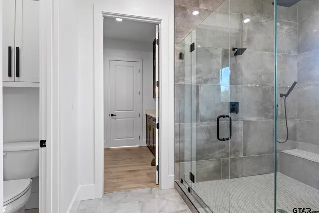 a bathroom with a shower