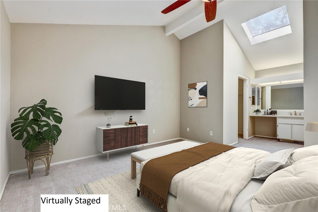 162 Pineview Irvine, CA 92620 - Photo 17 of 35 a bedroom with a bed and a flat tv screen on dresser