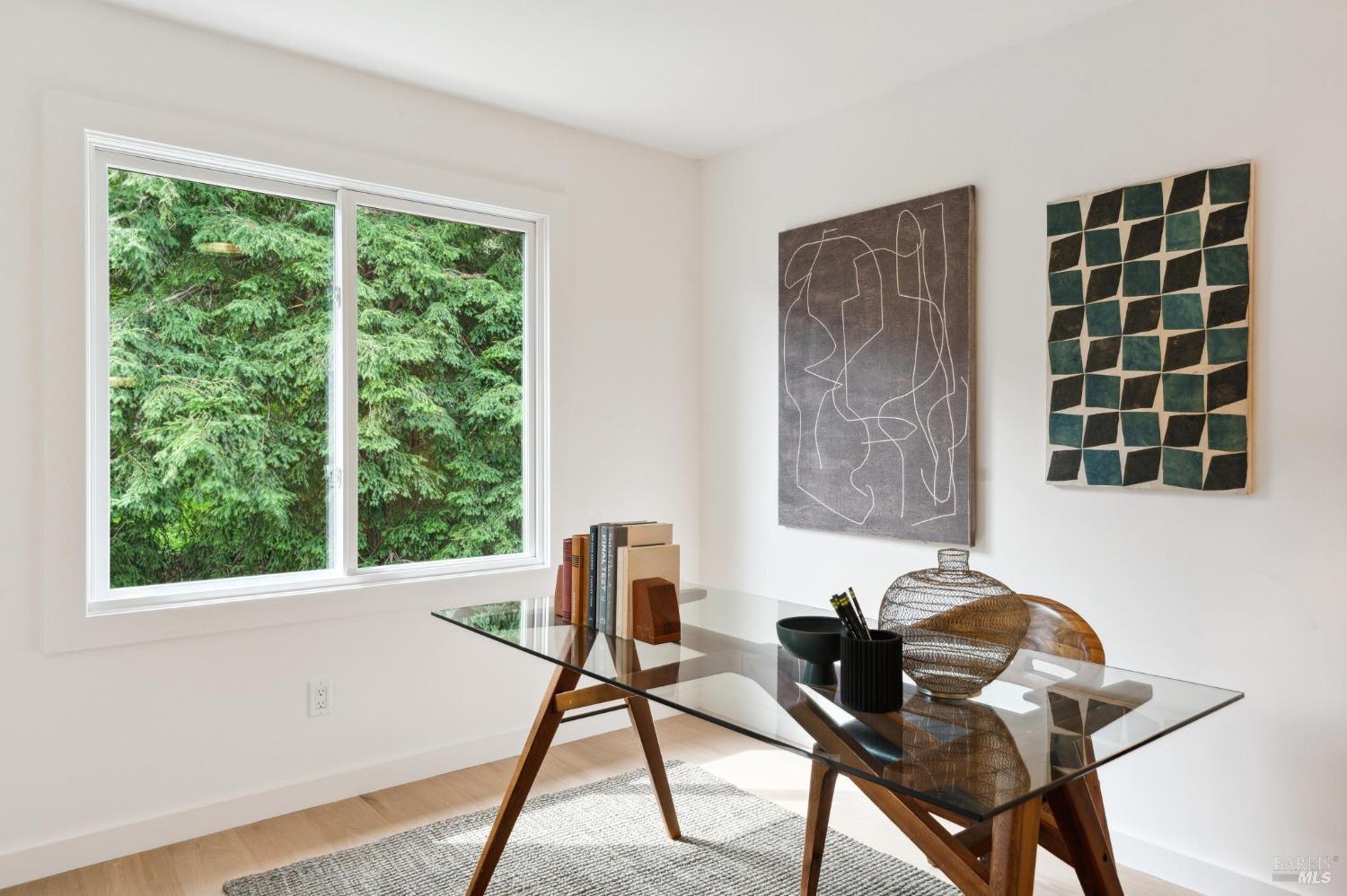 144 Richardson Drive Mill Valley, CA 94941 - Photo 29 of 43 a view of a workspace with furniture and a window