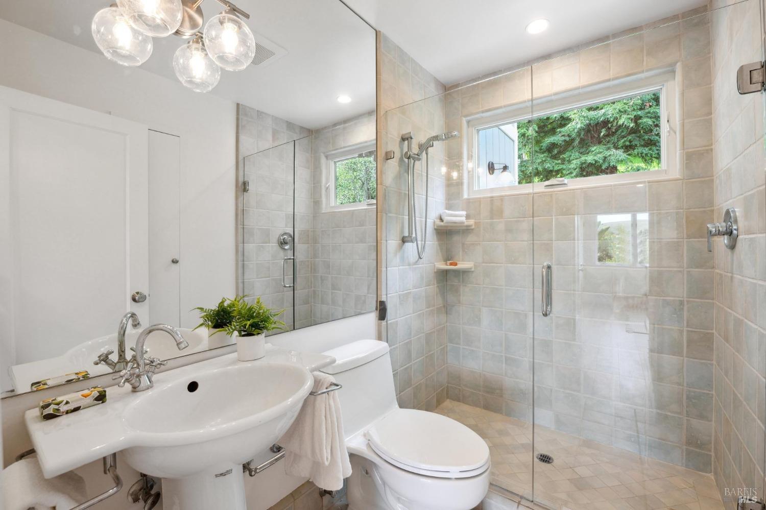 144 Richardson Drive Mill Valley, CA 94941 - Photo 32 of 43 a bathroom with a sink toilet and shower