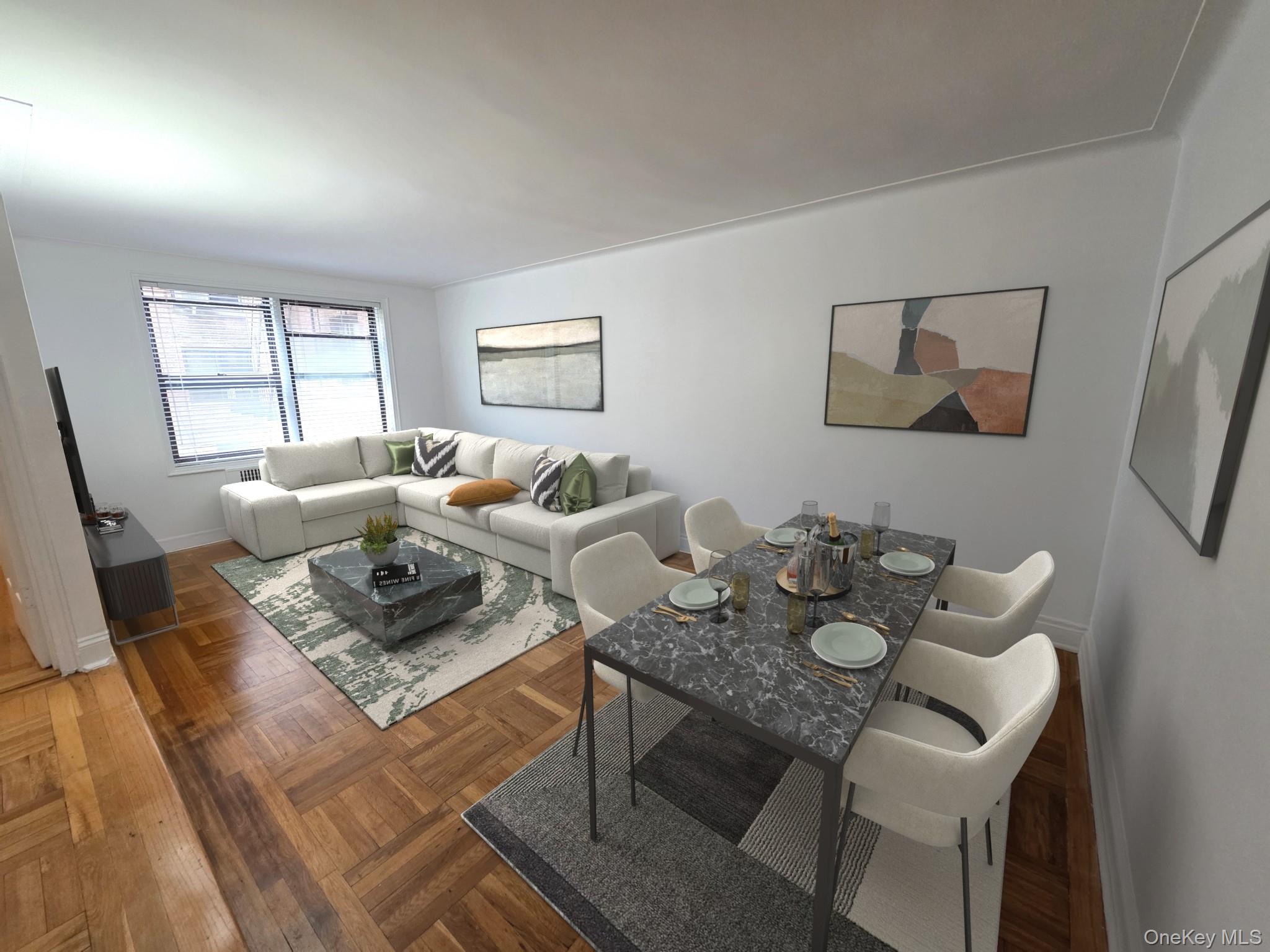a living room with furniture