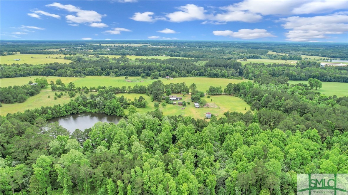 Aerial view of 24+ acre property