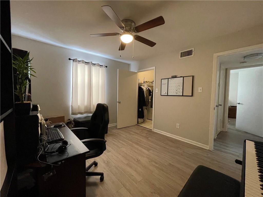 4302 Lake Road, Unit 4 Killeen, TX 76543 - Photo 7 of 9 Office featuring ceiling fan and light hardwood / wood-style floors