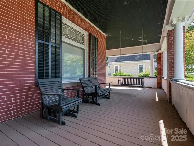 a aerial view of a house with a garden