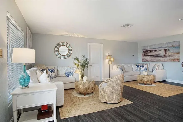 a living room with furniture