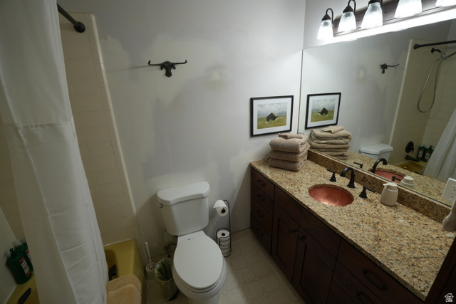 3711 North Canyon Road Provo, UT 84604 - Photo 15 of 42 Full bath with shower / bath combination with curtain and vanity