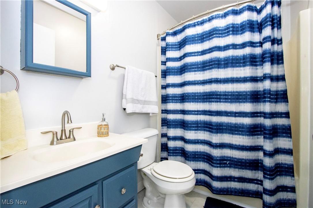 2781 North Firestone Road Wooster, OH 44691 - Photo 19 of 41 Bathroom with vanity, walk in shower, and toilet