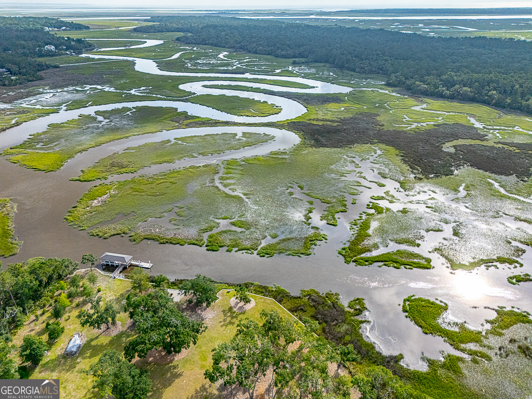 24 Carriage Drive St. Simons Island, GA 31522 - Photo 12 of 67 a view of a lake from a yard