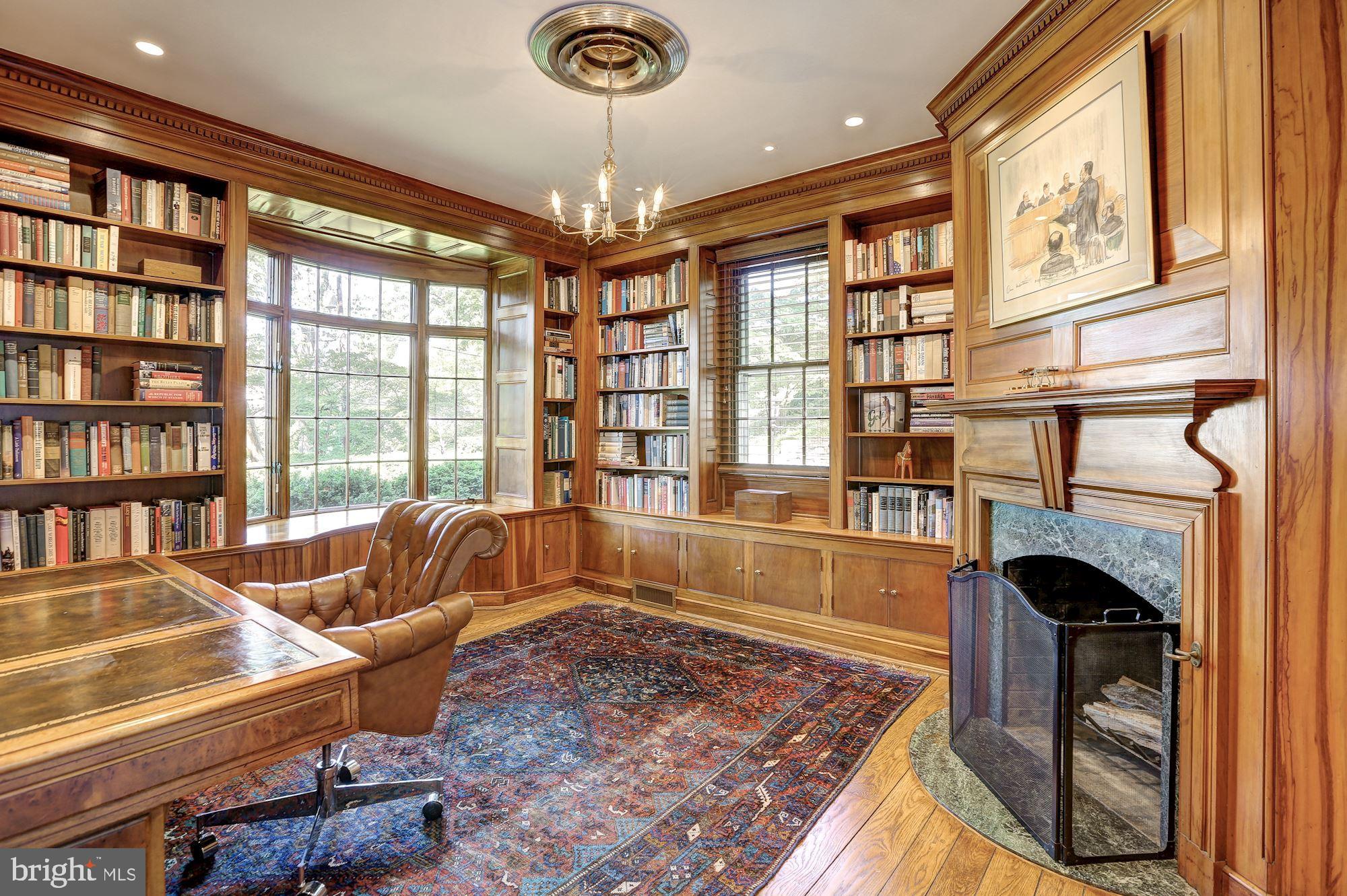6405 Shadow Road Chevy Chase, MD 20815 - Photo 15 of 48 Office with Mahogany Wood Paneling