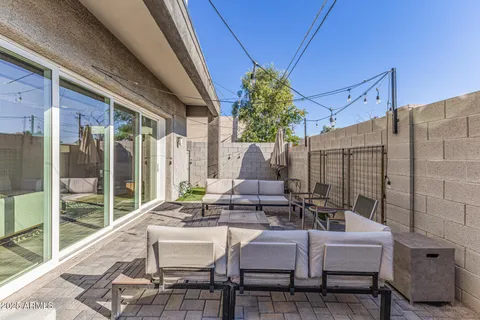 a view of porch with seating space