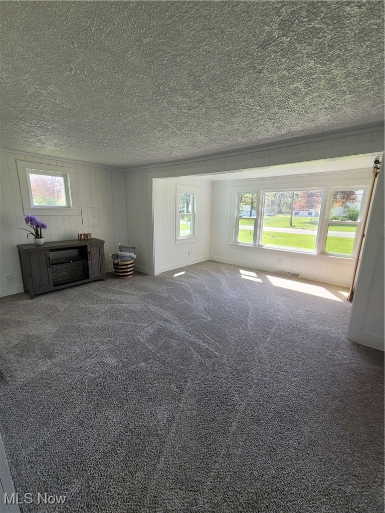 2311 Stillwagon Road Southeast Warren, OH 44484 - Photo 25 of 35 Unfurnished living room with carpet floors and a textured ceiling