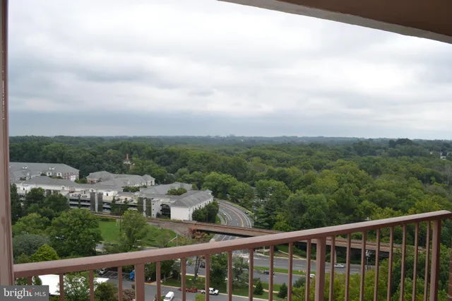 a view of a city from a balcony