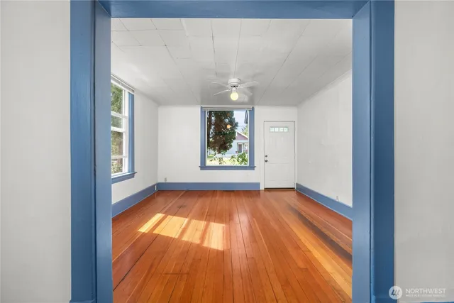 a view of an empty room and window