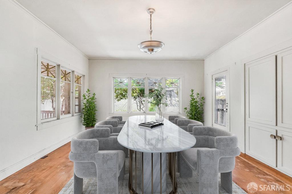 2815 Ashby Avenue Berkeley, CA 94705 - Photo 16 of 57 a view of a dining room with furniture window and outside view