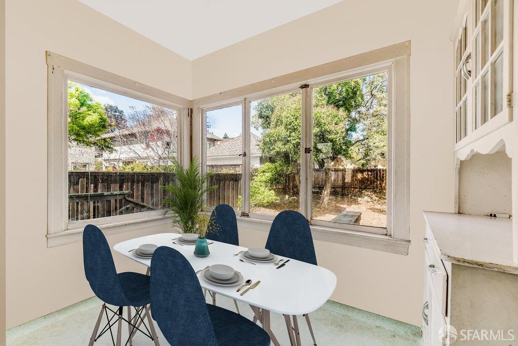 2815 Ashby Avenue Berkeley, CA 94705 - Photo 21 of 57 a view of a dining room with furniture window and outside view