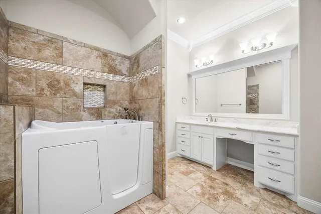 a view of bathroom with dual sinks