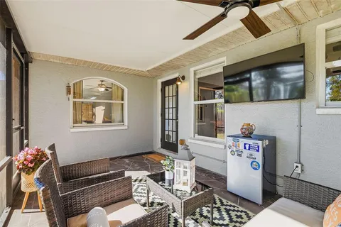 a living room with furniture