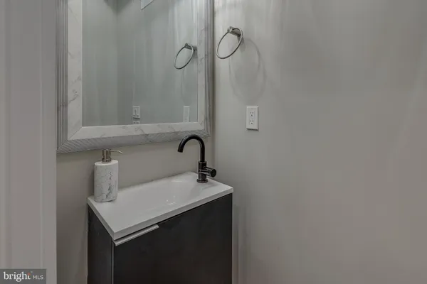 a close view of a sink in a bathroom