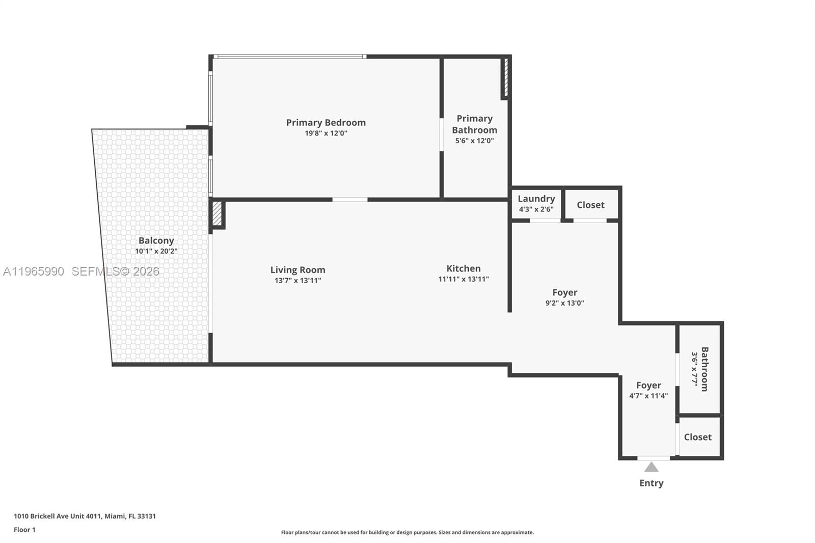 1010 Brickell Avenue, Unit 4011 Miami, FL 33131 - Photo 32 of 32 a picture of a room with a white wall and a painting