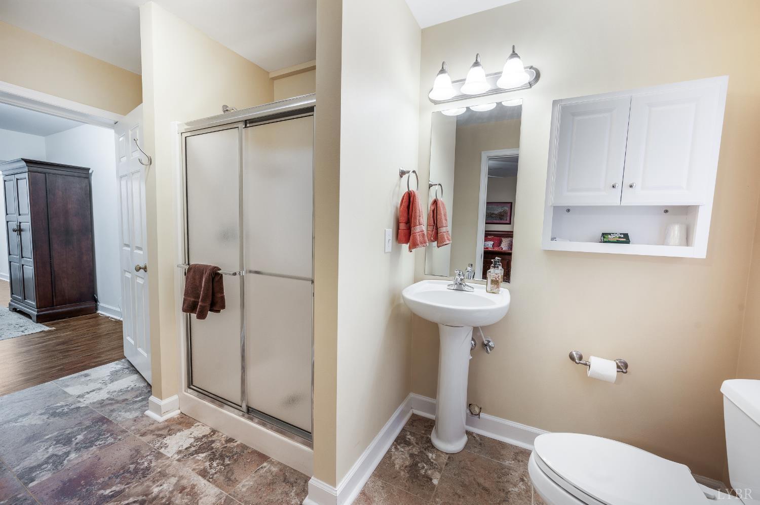 378 Tusculum Lane East Amherst, VA 24521 - Photo 61 of 99 a bathroom with a sink toilet and shower