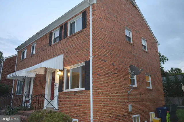 a brick building with a large windows
