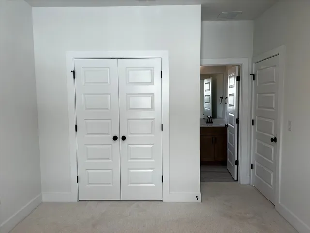 an empty room with closet