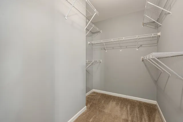 a view of small space with racks on the wall