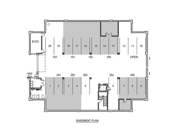 a black and white photo of a floor plan
