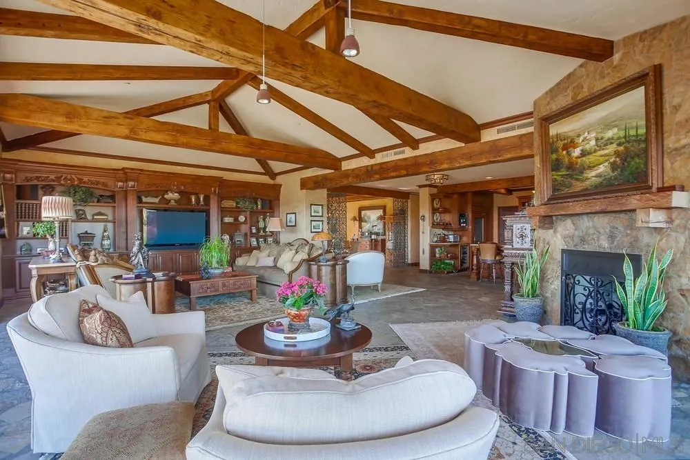 5653 Linea Del Cielo Rancho Santa Fe, CA 92067 - Photo 19 of 46 a living room with furniture and a fireplace