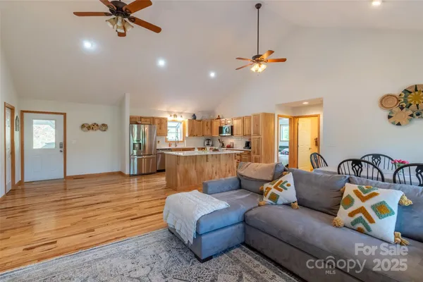 a living room with furniture