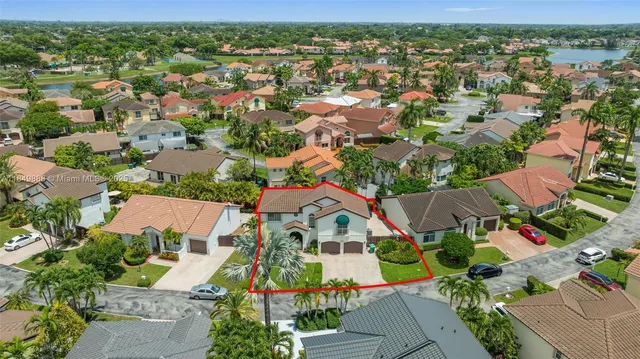 an aerial view of multiple house